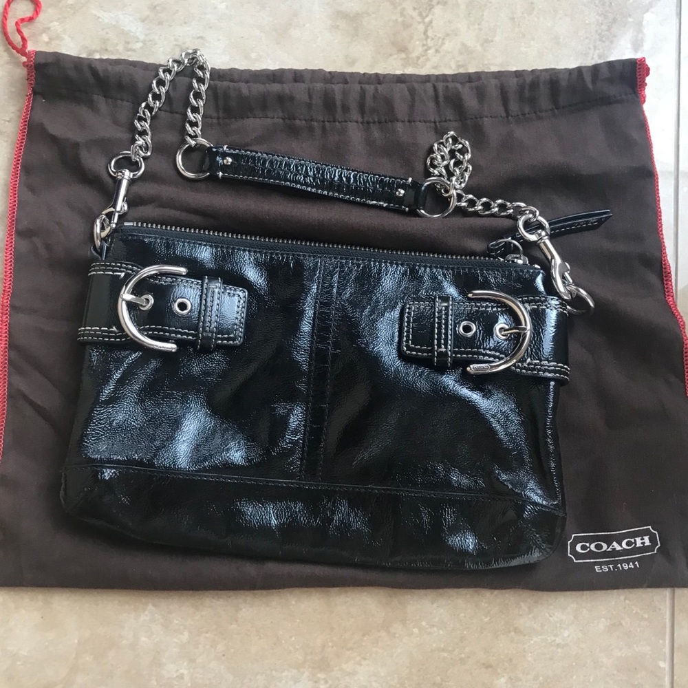 Coach Double Buckle Leather Bag